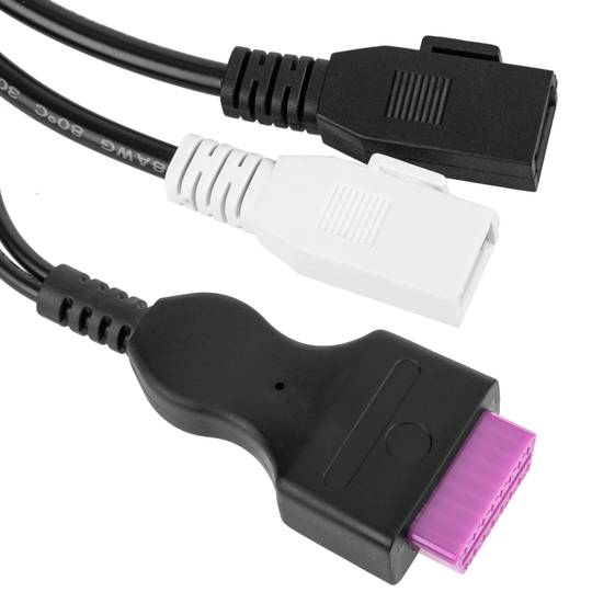 OBD2 2-pins dubbele mannelijke paarse diagnosekabel compatibel met Audi 315 mm