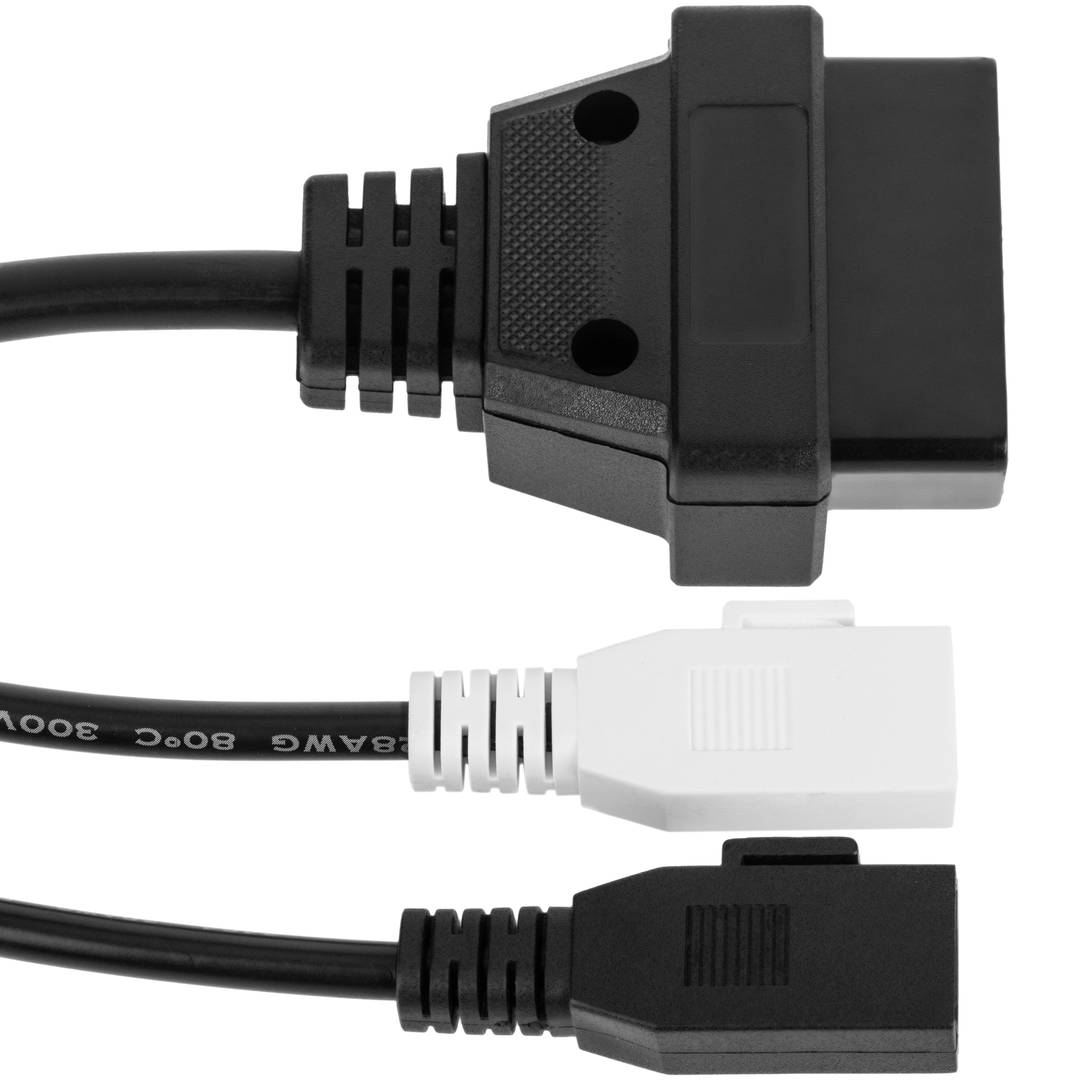 Cabo de diagnóstico macho duplo OBD2 de 2 pinos compatível com Audi