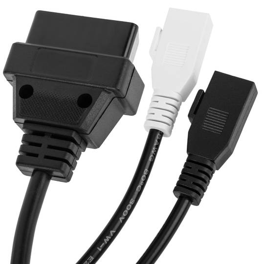 Cabo de diagnóstico macho duplo OBD2 de 2 pinos compatível com Audi