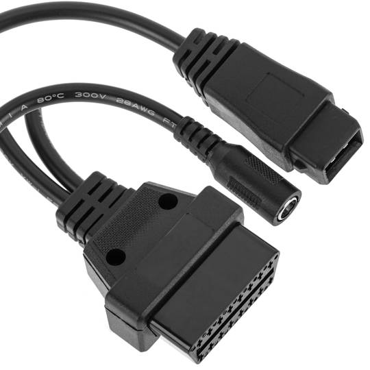 Cavo diagnostico OBD2 2 pin maschio e connettore DC femmina compatibile con veicoli del Gruppo PSA da 25 cm