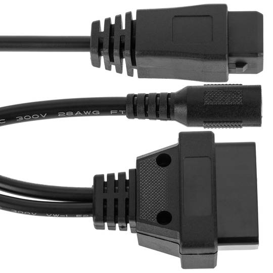 Cavo diagnostico OBD2 2 pin maschio e connettore DC femmina compatibile con veicoli del Gruppo PSA da 25 cm