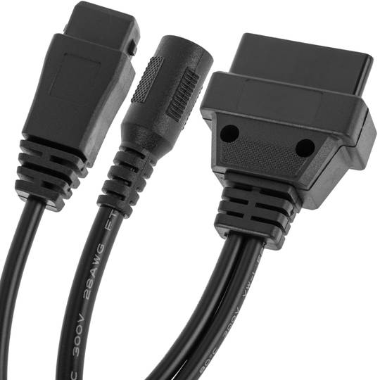 Cavo diagnostico OBD2 2 pin maschio e connettore DC femmina compatibile con veicoli del Gruppo PSA da 25 cm