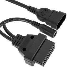 Cavo diagnostico OBD2 3 pin maschio e connettore DC femmina compatibile con veicoli Fiat 25 cm