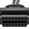 Cabo de diagnóstico OBD2 3 pinos macho e conector fêmea DC compatível com veículos Fiat 25 cm