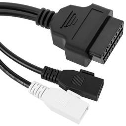 Cable de diagnóstico OBD2 2 pin doble macho compatible con Audi full pinout