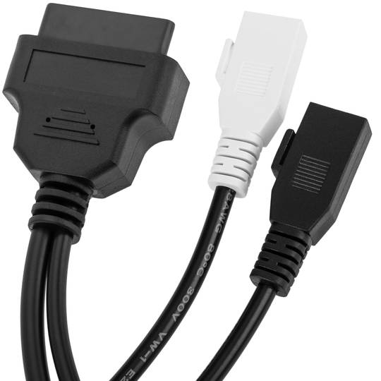 Câble de diagnostic double mâle OBD2 2 broches compatible avec le brochage complet Audi