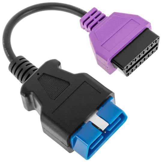 OBD2-Diagnosekabel, lila, 16-polig, männlich, kompatibel mit der Fiat ECU Scan-Software