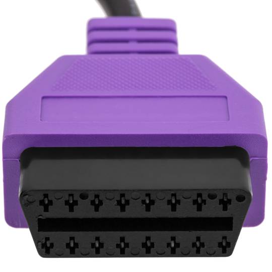 OBD2-Diagnosekabel, lila, 16-polig, männlich, kompatibel mit der Fiat ECU Scan-Software