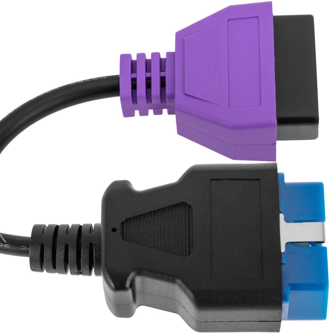 OBD2-Diagnosekabel, lila, 16-polig, männlich, kompatibel mit der Fiat ECU Scan-Software