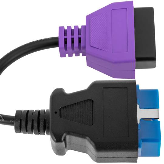 OBD2-Diagnosekabel, lila, 16-polig, männlich, kompatibel mit der Fiat ECU Scan-Software