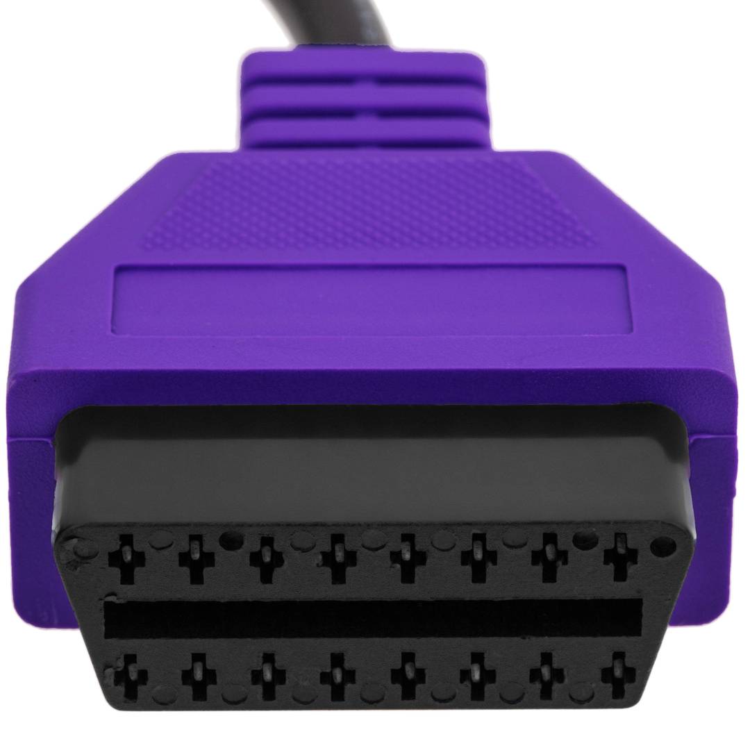 Câble de diagnostic mâle OBD2 bleu 16 broches compatible avec le logiciel de numérisation Fiat ECU