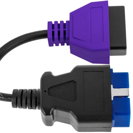 Câble de diagnostic mâle OBD2 bleu 16 broches compatible avec le logiciel de numérisation Fiat ECU