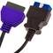 Câble de diagnostic mâle OBD2 bleu 16 broches compatible avec le logiciel de numérisation Fiat ECU