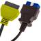 Câble de diagnostic mâle OBD2 jaune 16 broches compatible avec le logiciel de numérisation Fiat ECU