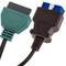 Cabo de diagnóstico macho OBD2 verde 16 pinos compatível com software de digitalização Fiat ECU