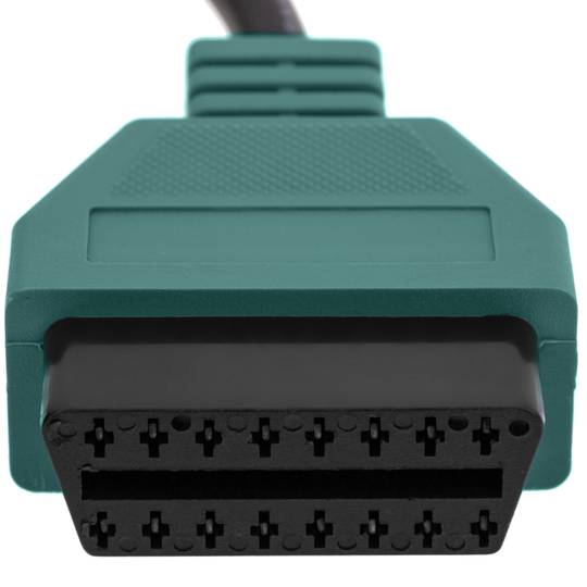 Cable de diagnóstico OBD2 verde 16 pin macho compatible con software Fiat ECU Scan de 228 mm