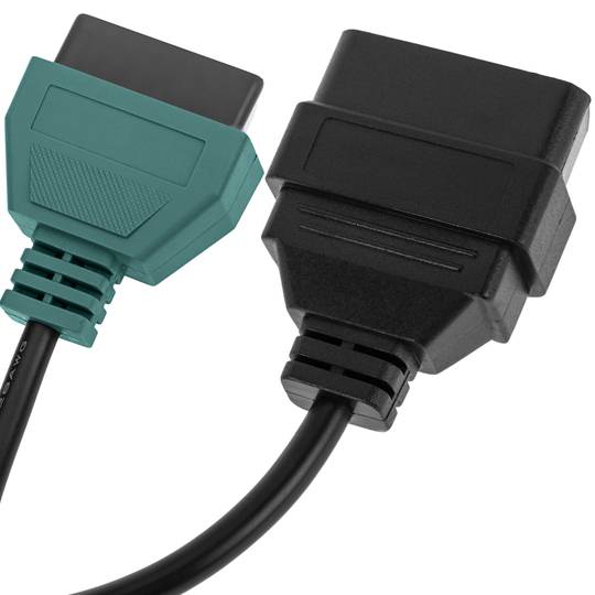 Cable de diagnóstico OBD2 verde 16 pin macho compatible con software Fiat ECU Scan de 228 mm