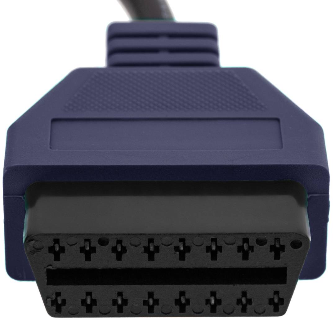 Cable de diagnóstico OBD2 azul 16 pin macho compatible con software Fiat ECU Scan de 205 mm