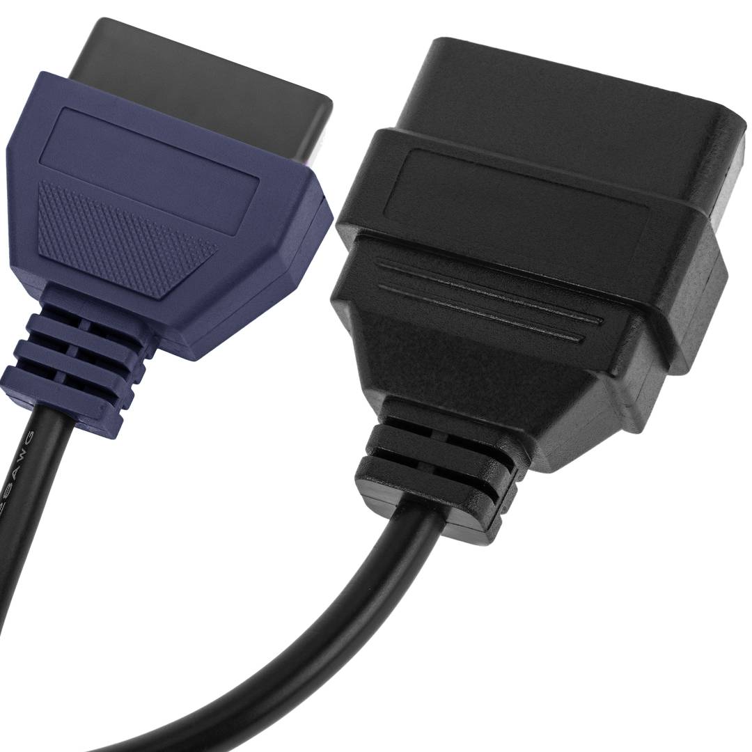 Cable de diagnóstico OBD2 azul 16 pin macho compatible con software Fiat ECU Scan de 205 mm