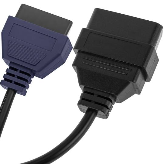 Cable de diagnóstico OBD2 azul 16 pin macho compatible con software Fiat ECU Scan de 205 mm