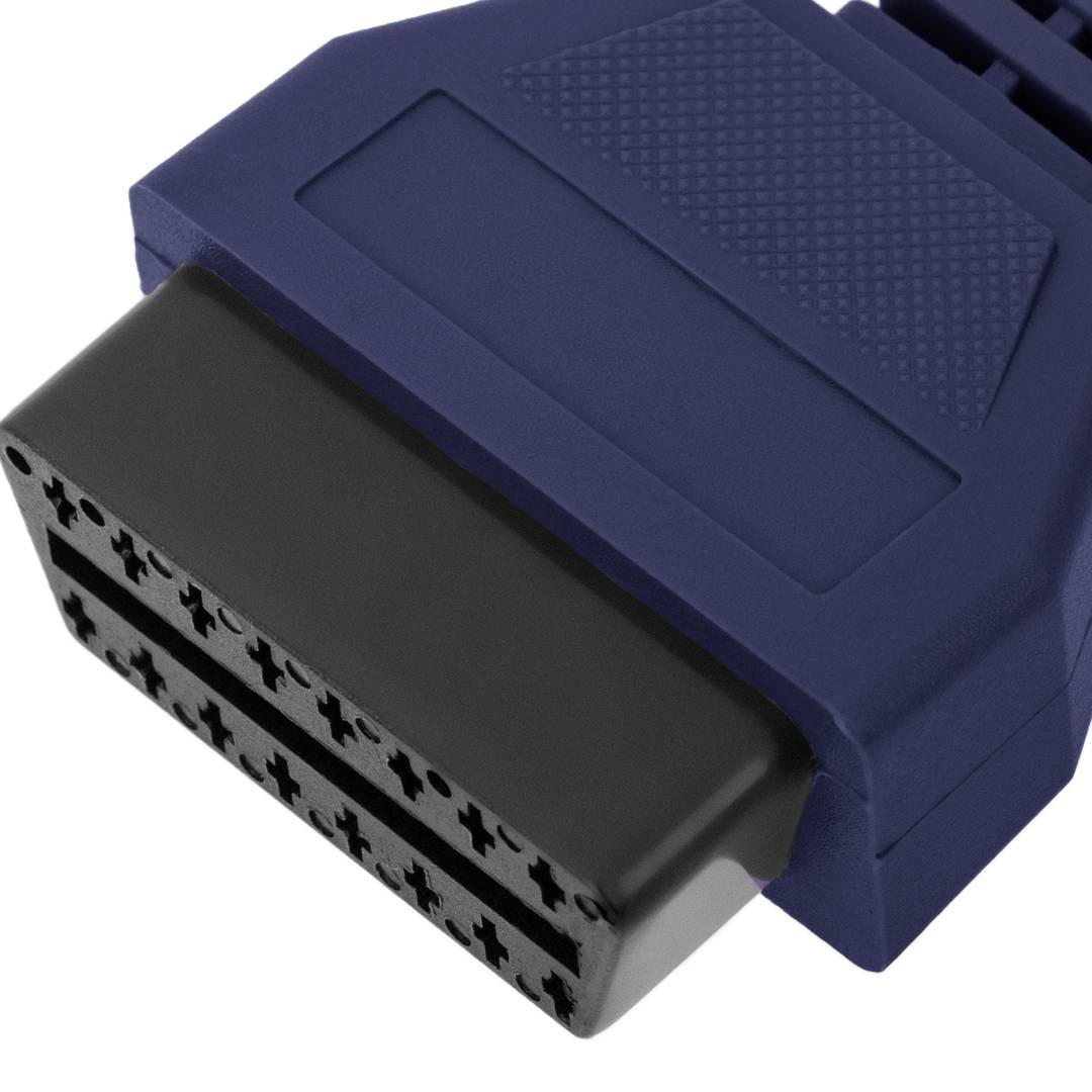 Cable de diagnóstico OBD2 azul 16 pin macho compatible con software Fiat ECU Scan de 205 mm