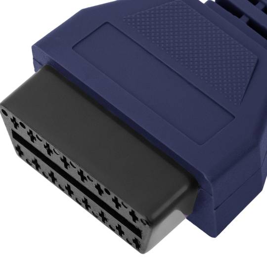 Cable de diagnóstico OBD2 azul 16 pin macho compatible con software Fiat ECU Scan de 205 mm