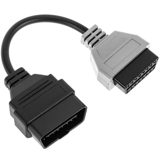 Câble de diagnostic mâle OBD2 gris 16 broches compatible avec le logiciel de numérisation Fiat ECU 223 mm