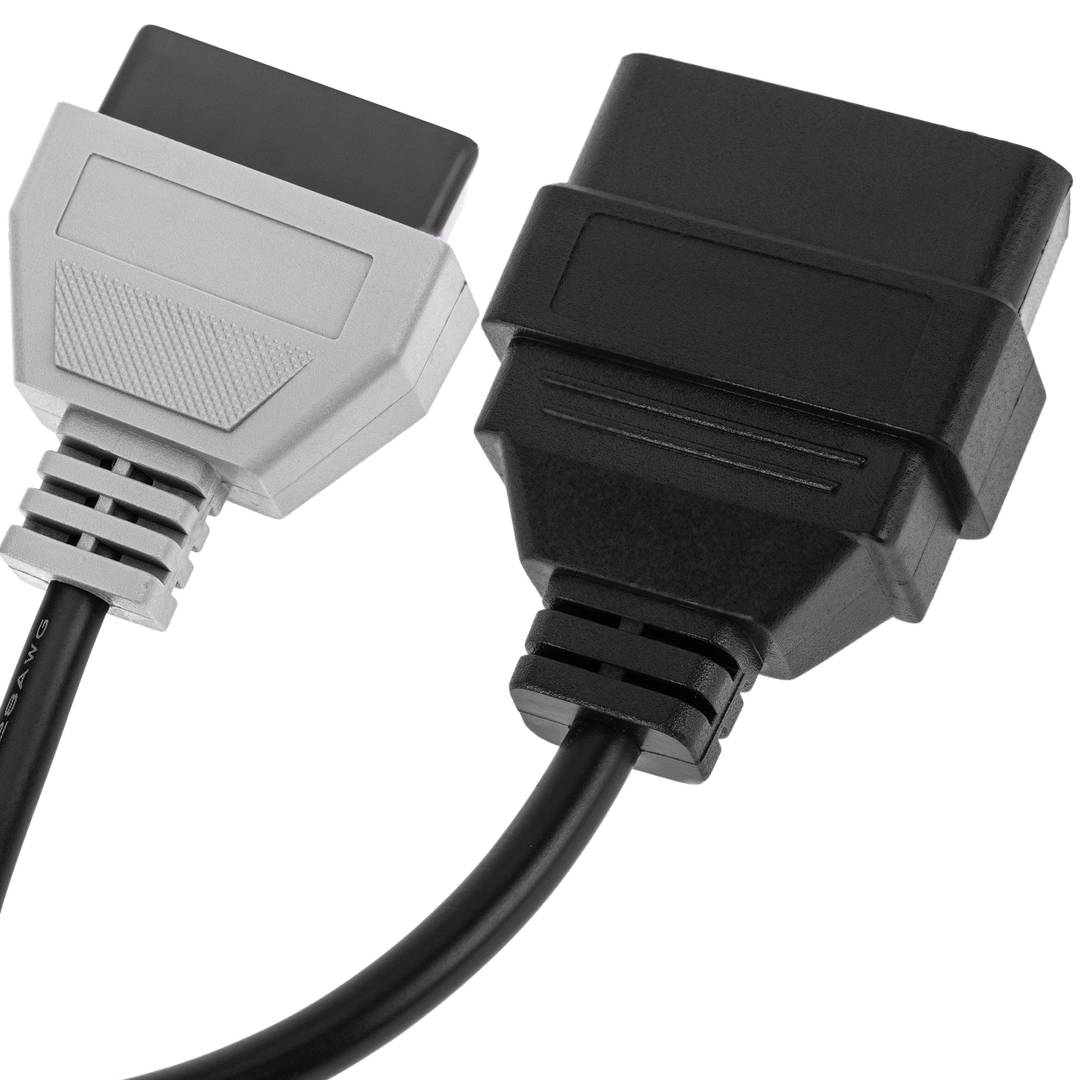 Câble de diagnostic mâle OBD2 gris 16 broches compatible avec le logiciel de numérisation Fiat ECU 223 mm