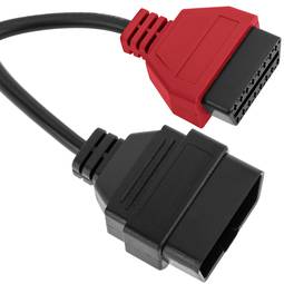 Cabo de diagnóstico macho OBD2 vermelho 16 pinos compatível com software de digitalização Fiat ECU 207mm