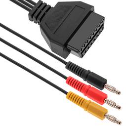 Cabo de diagnóstico macho OBD II 16 pinos fêmea para três plugue banana compatível com Bosch KTS