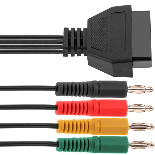 Câble de diagnostic mâle OBD II 16 broches femelle à quatre fiches bananes compatible avec Bosch KTS
