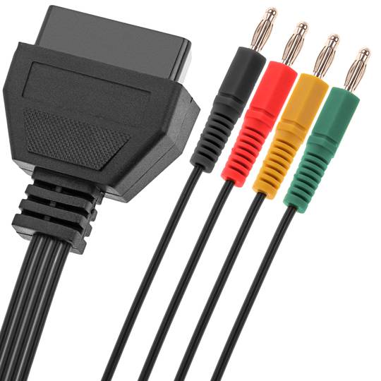 Câble de diagnostic mâle OBD II 16 broches femelle à quatre fiches bananes compatible avec Bosch KTS