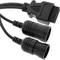 OBD2 diagnostic cable double female 9 and 6 pin compatible with trucks 60cm