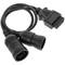 OBD2 diagnostic cable double female 9 and 6 pin compatible with trucks 60cm