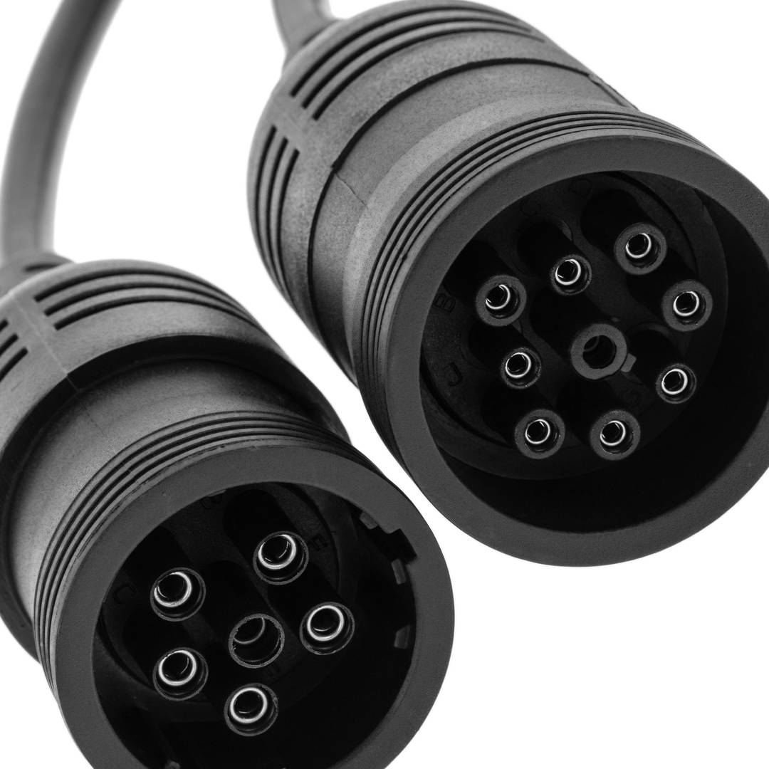 OBD2 diagnostic cable double female 9 and 6 pin compatible with trucks 60cm