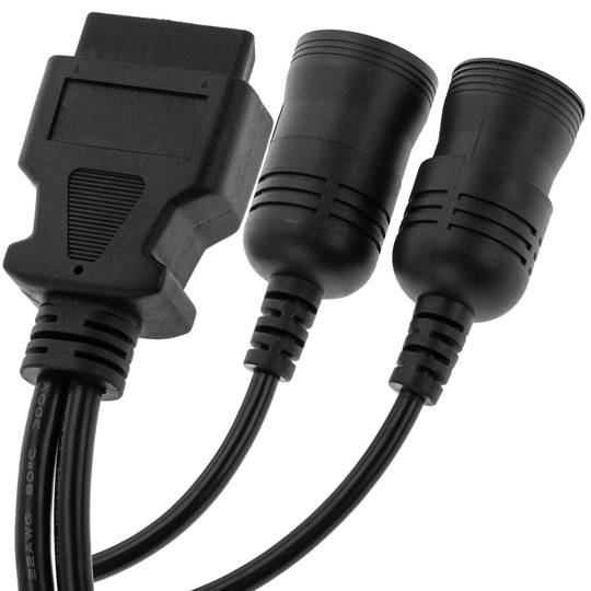 OBD2 diagnostic cable double female 9 and 6 pin compatible with trucks 60cm