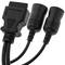OBD2 diagnostic cable double female 9 and 6 pin compatible with trucks 60cm