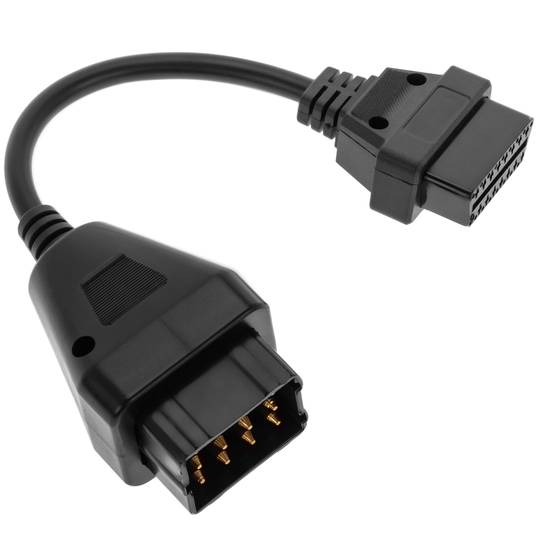 OBD2 12 pin male diagnostic cable compatible with Renault vehicles 24.5cm
