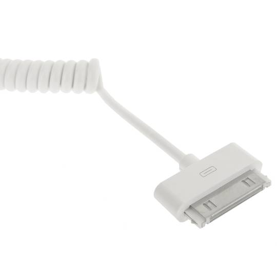 Sync e cabo de carga para iPhone iPod e iPad 30pin USB 1m encaracolado