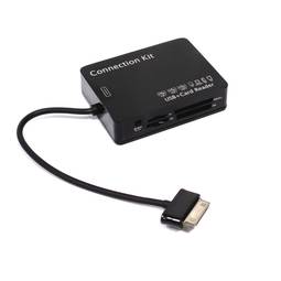 Lector tarjetas de memoria y USB-hub para Samsung Galaxy Tab compatible MS M2 SD MMC TFlash negro