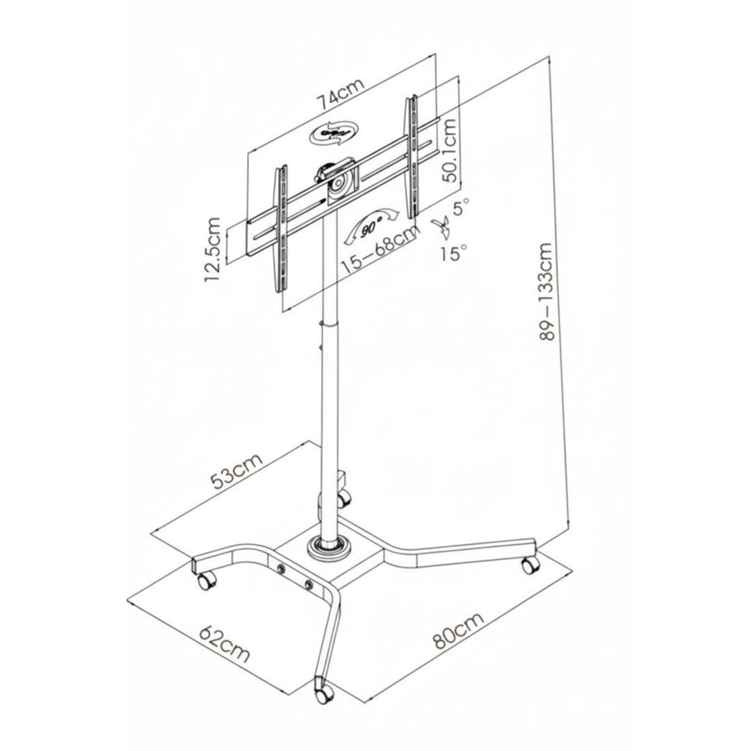 Suport de peu amb rodes per pantalla de 32