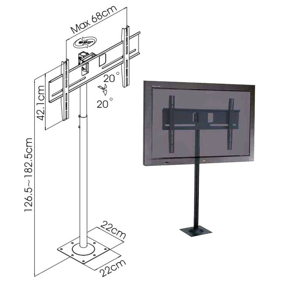 TV stand mast type for screen 32