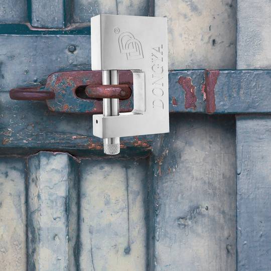 Security padlock rectangular steel with bayonette 90mm