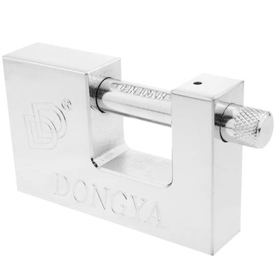 Security padlock rectangular steel with bayonette 90mm