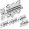 Lot de 5 unités de boulons pour portes couleur chrome 50 mm
