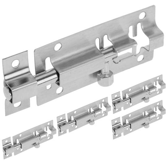 Lot de 5 unités de boulons pour portes couleur chrome 100 mm