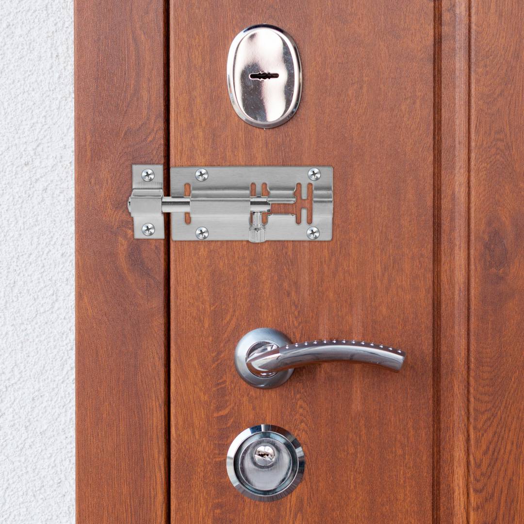 Lot de 5 unités de boulons pour portes couleur chrome 100 mm