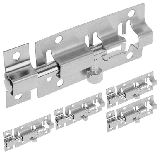 Lot de 5 unités de boulons pour portes couleur chrome 45 mm