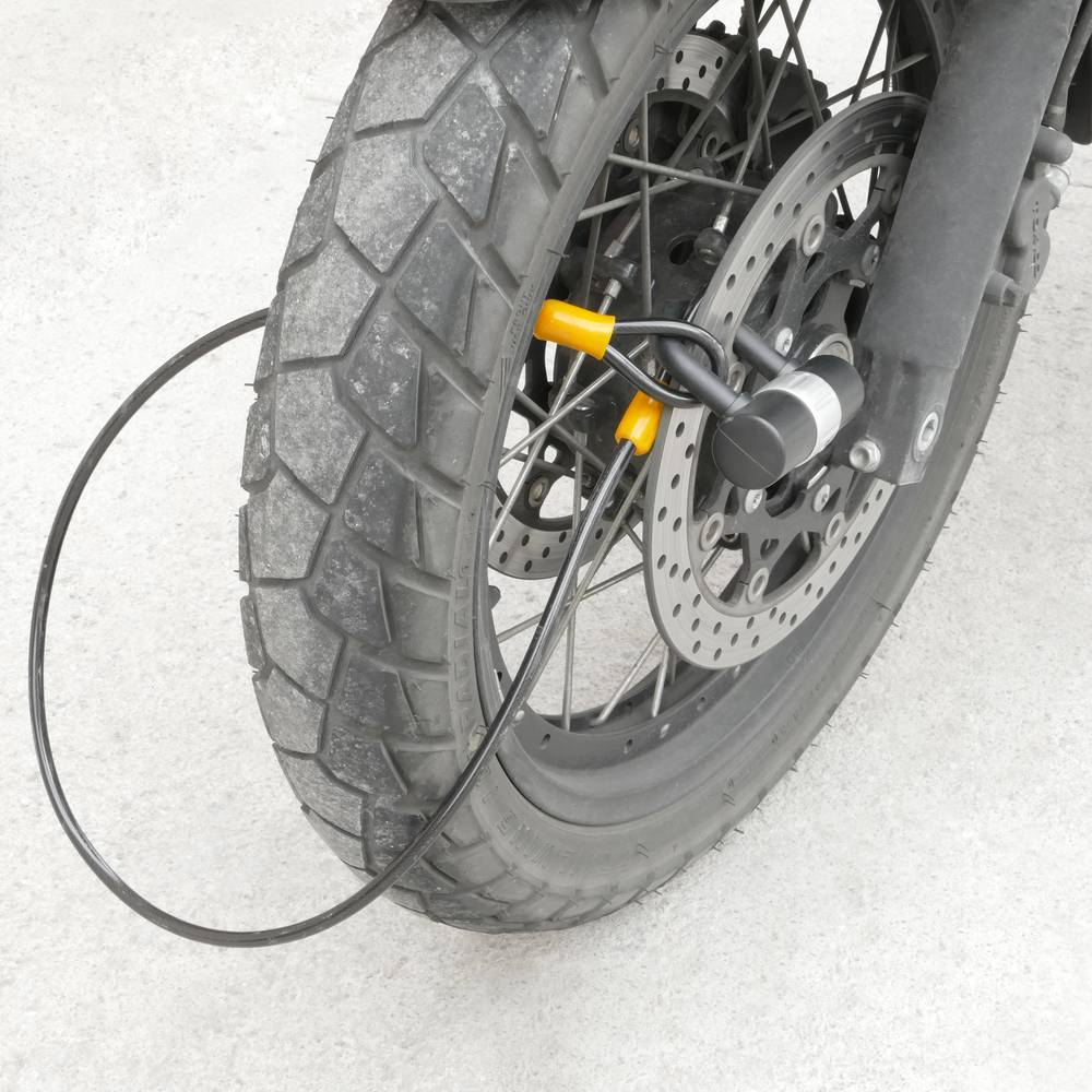 Cavo di sicurezza doppio anello in acciaio con protezione esterna 8x1000mm