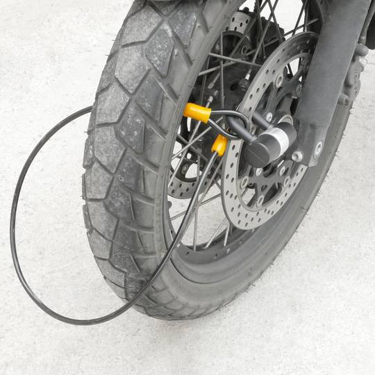 Cavo di sicurezza doppio anello in acciaio con protezione esterna 8x1000mm